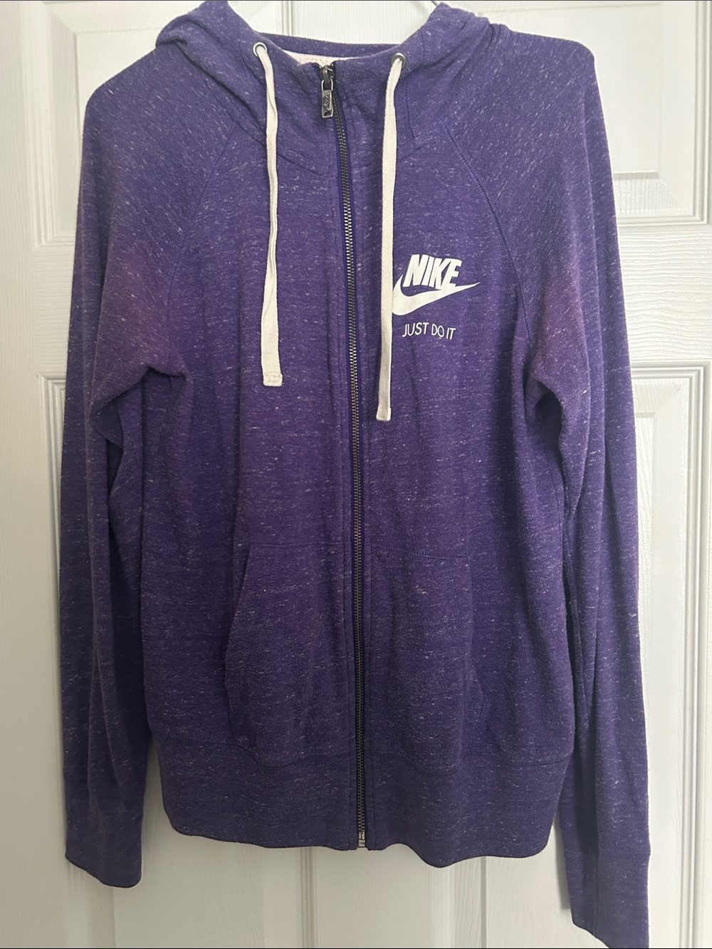 Nike Purple Full-Zip Hoodie with White Swoosh